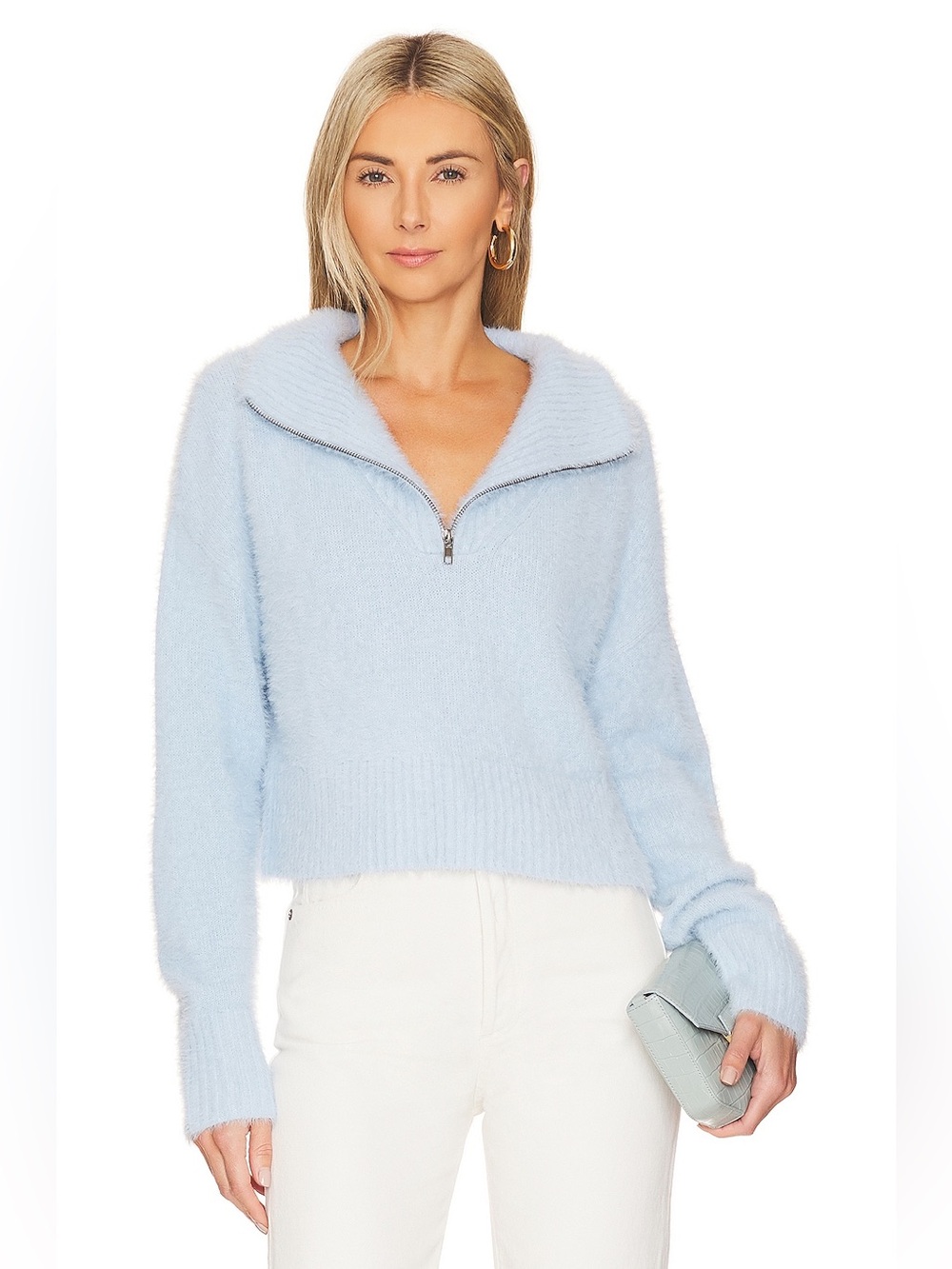 Camila Coelho Jaelyn Pullover in Baby Blue